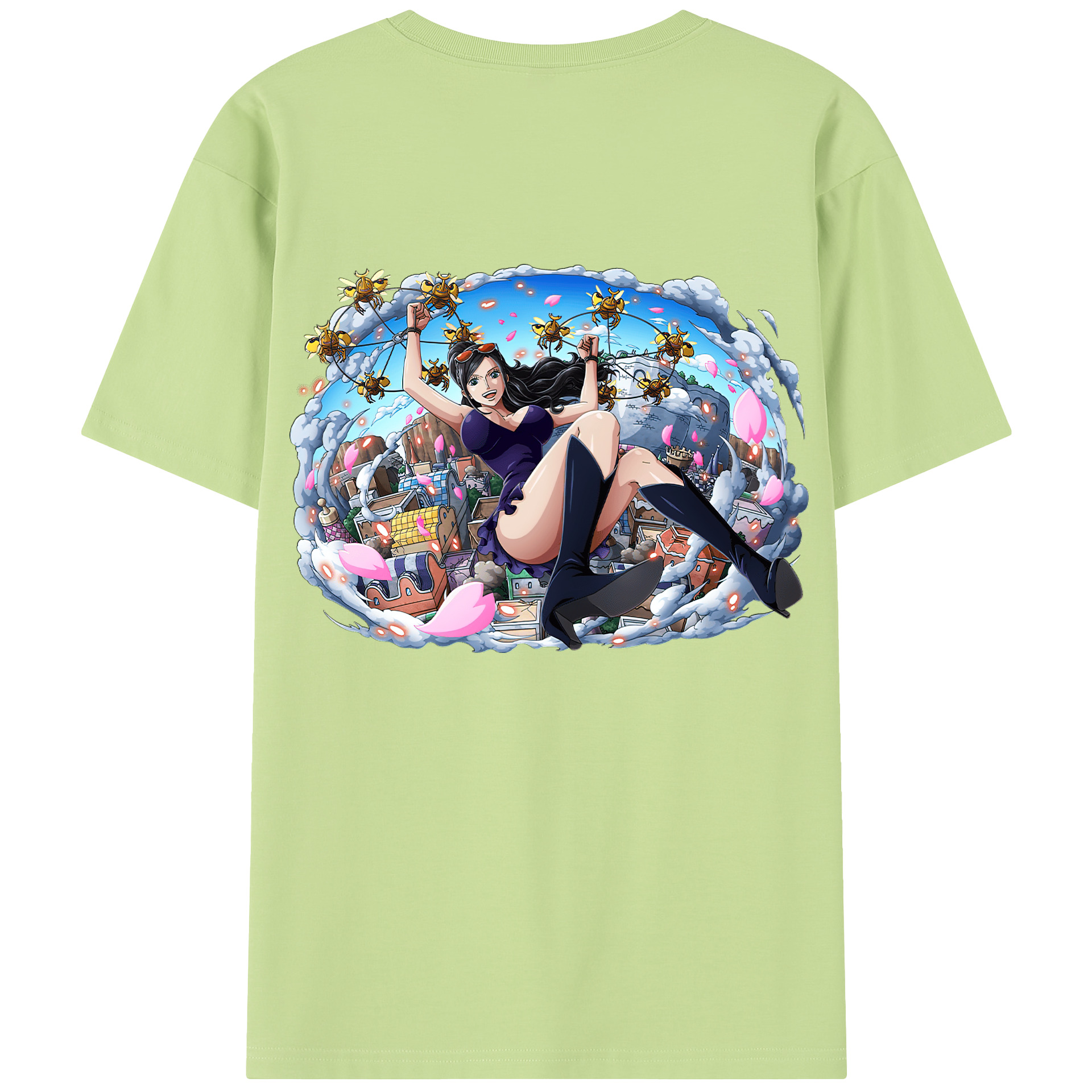 ワンピース ニコ・ロビン ONE PIECE Nico Robin 綿100％半袖Tシャツ（背面プリント）